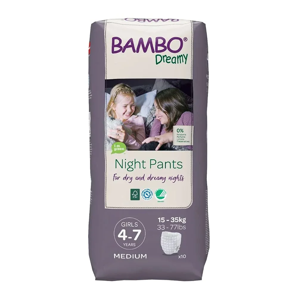 Bambo Nature Premium Dreamy Night Pants: Girls 4-7 years, 10 Count