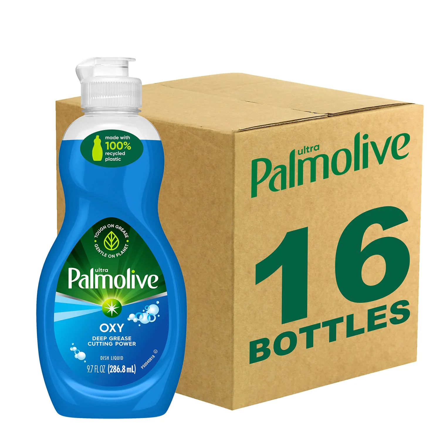 Palmolive Ultra Liquid Dish Soap, Oxy Power Degreaser, Blue, 9.7 Fl Oz (16 pack)