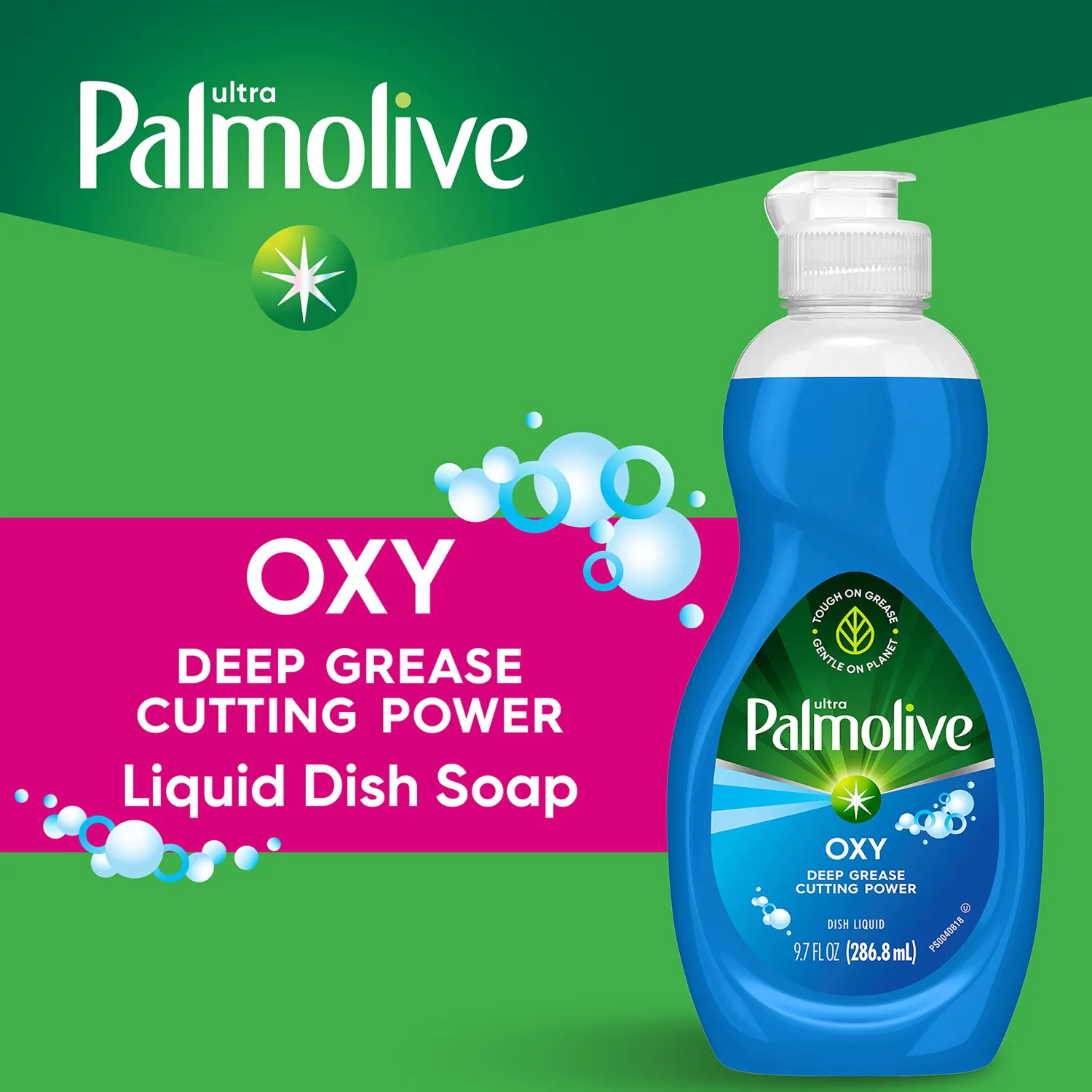 Palmolive Ultra Liquid Dish Soap, Oxy Power Degreaser, Blue, 9.7 Fl Oz (16 pack)
