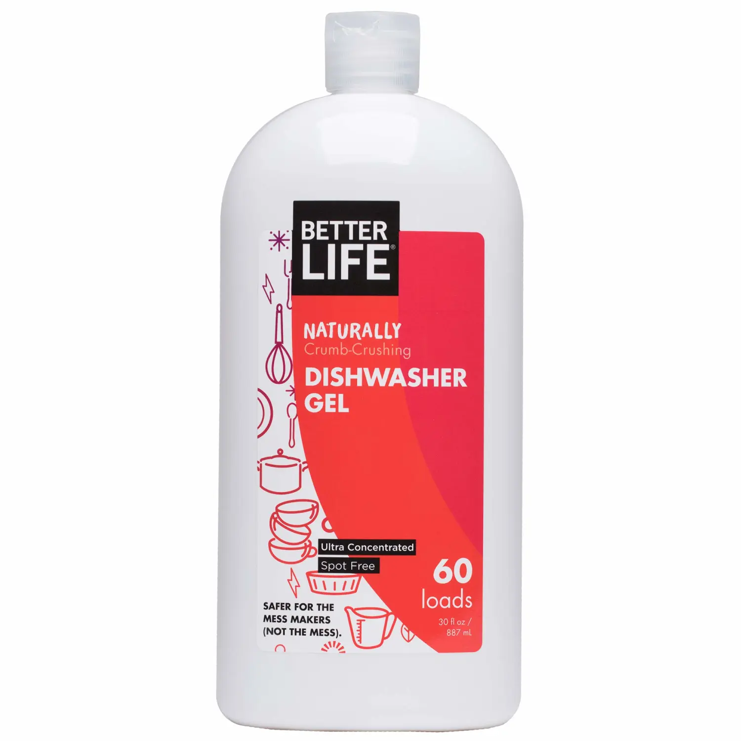 Better Life Dishwasher Detergent Gel - Automatic Dishwasher Cleaner - Concentrated Liquid Gel Dish Detergent Soap - 30oz Unscented