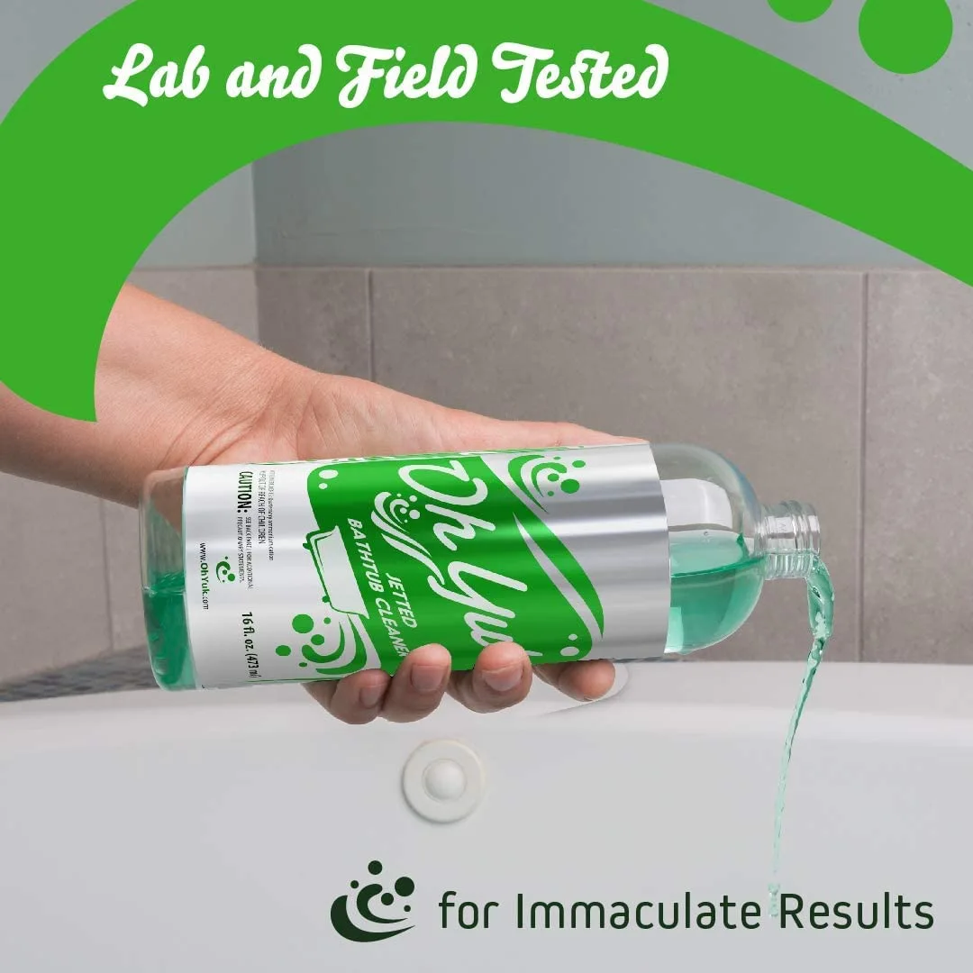 Oh Yuk Jetted Tub Cleaner for Jet Tubs, Bathtubs, Whirlpools, The Most Effective Jetted Tub Cleaner, Septic Safe, 32 Cleanings per Bottle - 1 Gallon