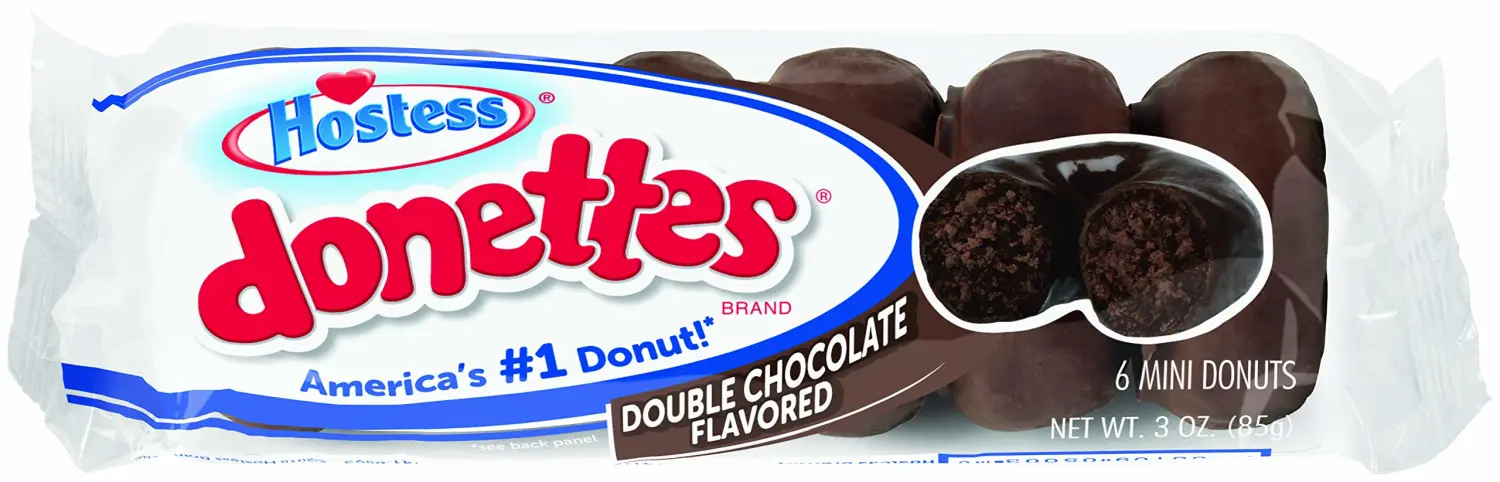 Hostess Donettes Mini Donuts, Double Chocolate, 3 Ounce, 10 Count