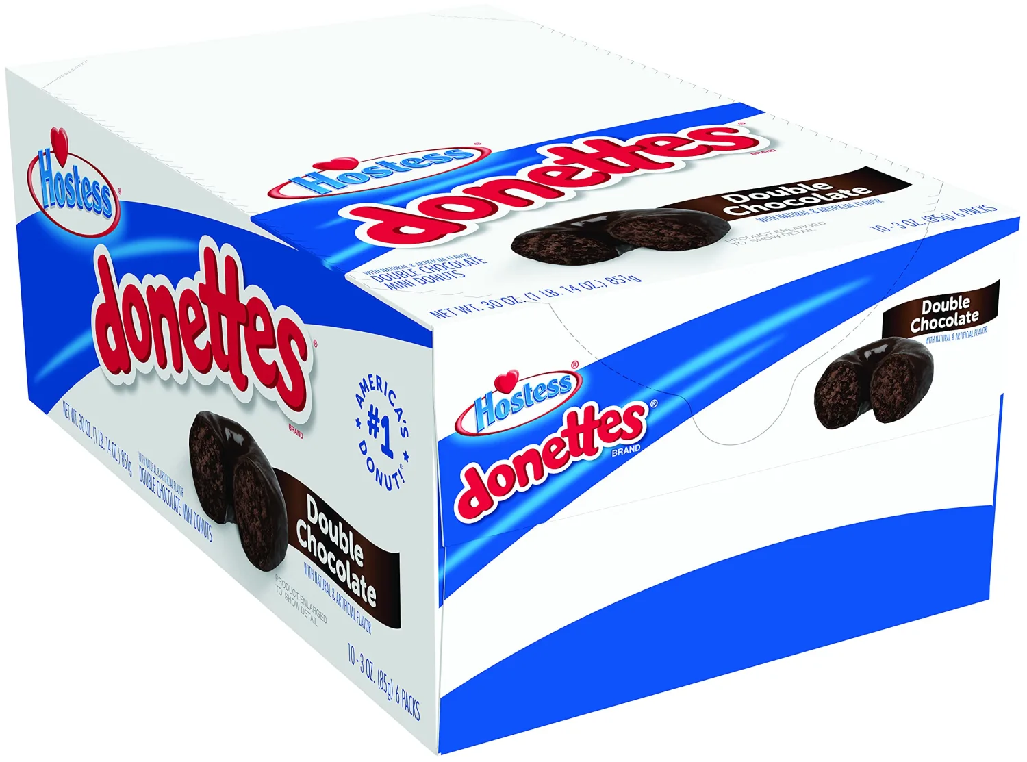 Hostess Donettes Mini Donuts, Double Chocolate, 3 Ounce, 10 Count