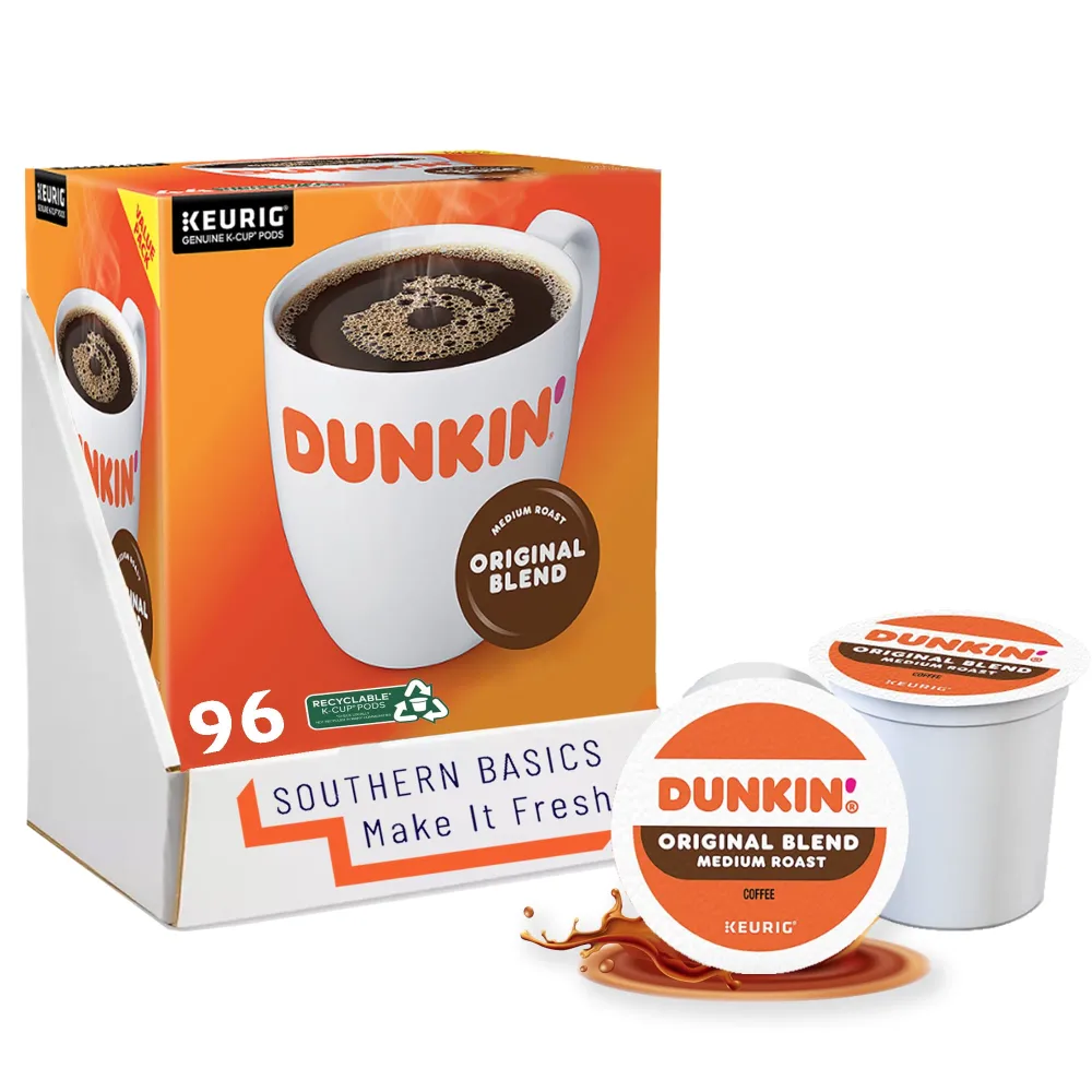 Dunkin Donuts Original Flavor Coffee K-Cups For Keurig K Cup Brewers, Packaging May Vary (96 Count)