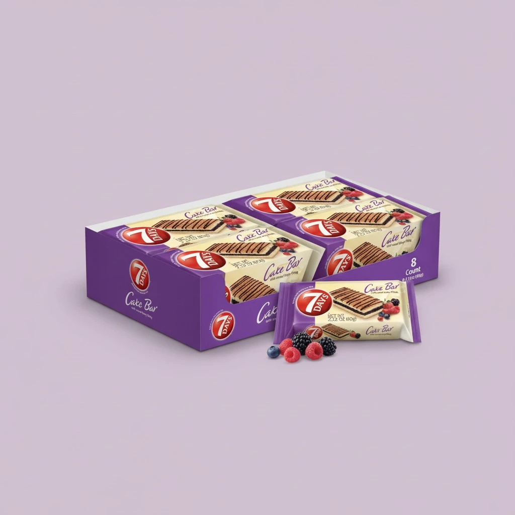 7Days Cake Bars, Mixed Berry, Perfect Dessert or Afternoon Snack (2.12oz, Pack of 8)