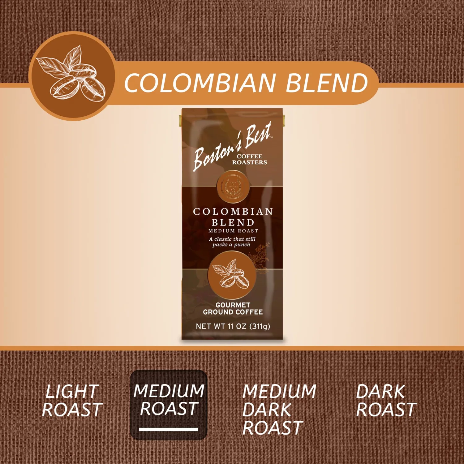 Boston’s Best Coffee - Colombian Blend Coffee, Delicious Gourmet Coffee, Premium Ground Coffee, 11 oz. / 311 g Coffee Bag