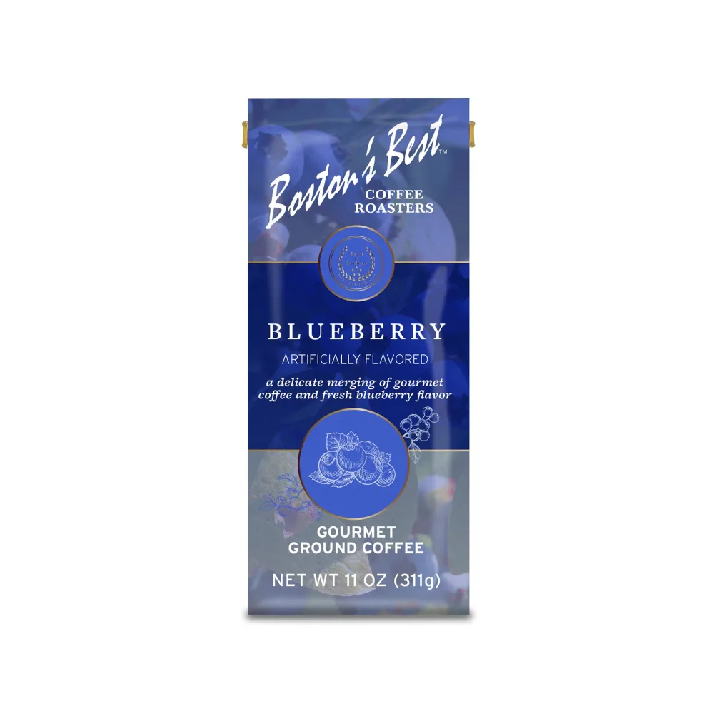 Boston’s Best Coffee - Blueberry Flavored Coffee, Delicious Gourmet Coffee, Premium Ground Coffee, 11 oz. / 311 g Coffee Bag