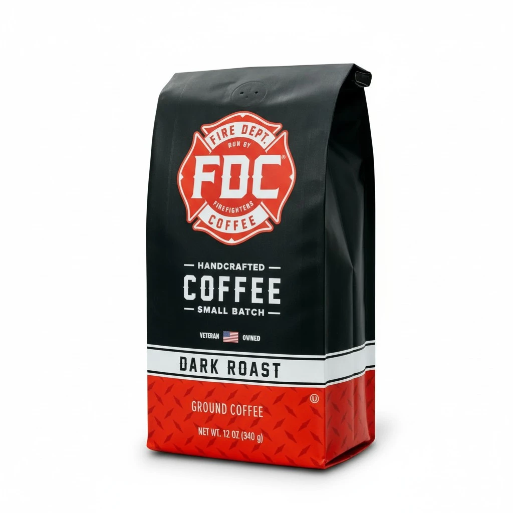 Fire Department Coffee - Gives Back to Firefighters - Bold & Smooth Dark Roast Ground Coffee - Roasted in the USA - Veteran Owned - 12 oz