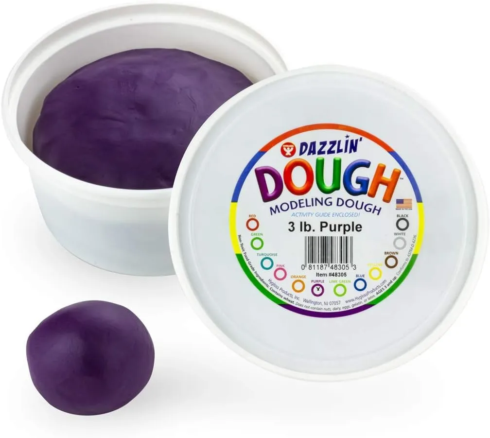 Hygloss Dazzlin’ Modeling Dough – Non-Toxic Christmas Craft Dough, Unscented, Purple, 3lbs – Kids Arts & Crafts, for Girls & Boys, Stocking Stuffers Products