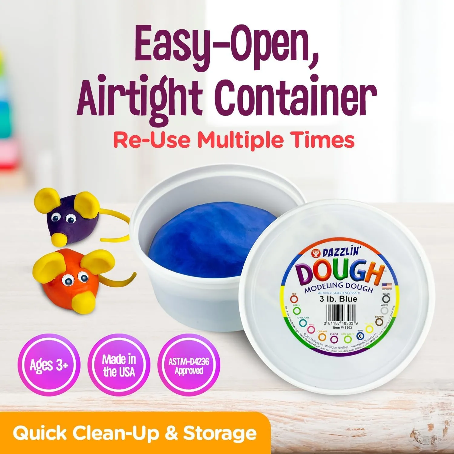 Hygloss Dazzlin’ Modeling Dough – Non-Toxic Christmas Craft Dough, Unscented, Purple, 3lbs – Kids Arts & Crafts, for Girls & Boys, Stocking Stuffers Products