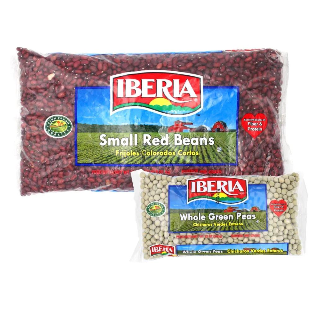 Iberia Small Red Beans, 4 lb + Iberia Whole Green Peas, 12 Oz