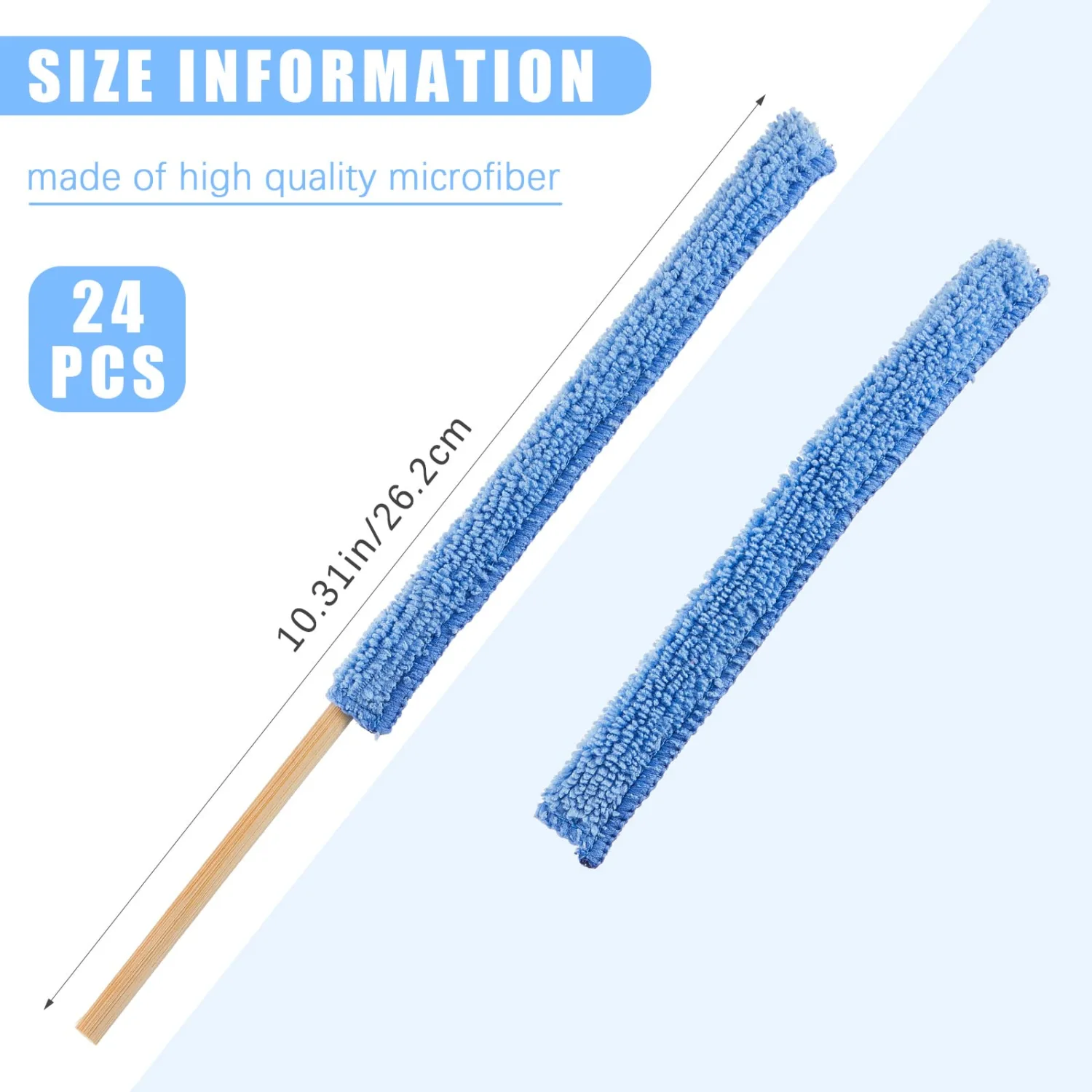 Honeydak 24 Pieces Microfiber Detail Duster Sticks Mini Duster Crevice Cleaning Tool Car Air Vent Cleaner Fan Cleaning Brush for Home Air Vent Window The Smallest Spaces