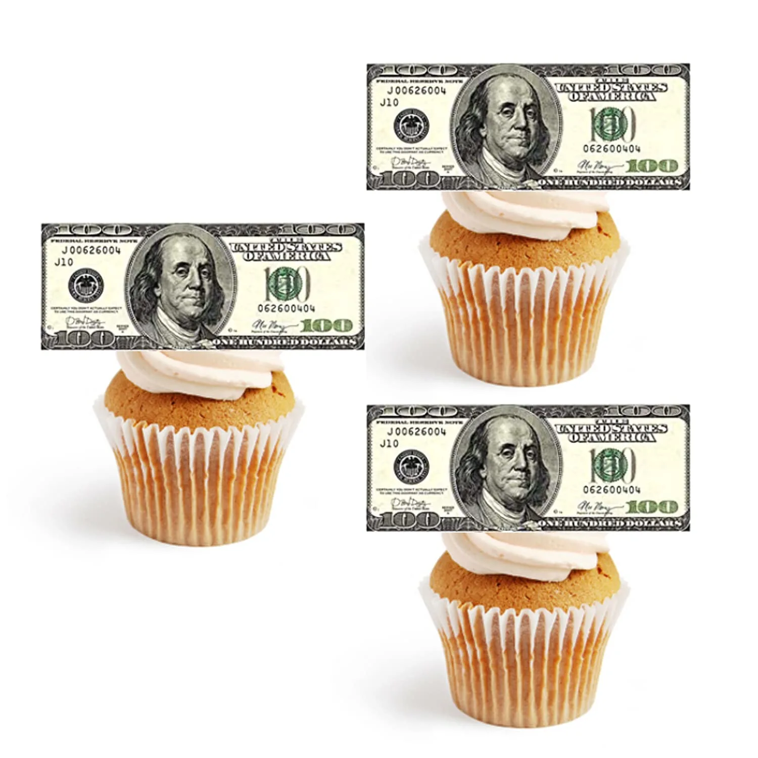 Edible 100 Dollar Bills Wafer Paper Cake Decorating Hundred Bill Edible Money Cake Topper (20 Green)