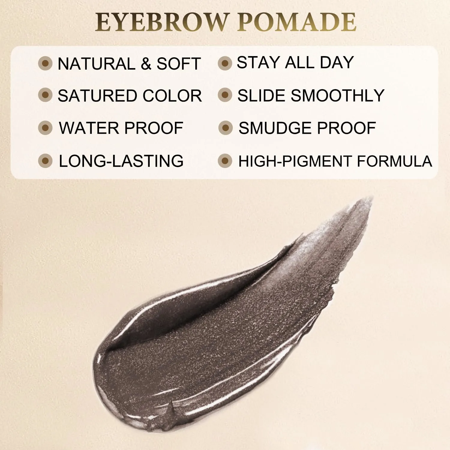 LAVONE Eyebrow Stamp Stencil Kit - Brow Stamp Trio with Waterproof Pencil, Pomade, 20 Stencils, Dual-ended Brush and Sponge Applicator - Dark Coffee