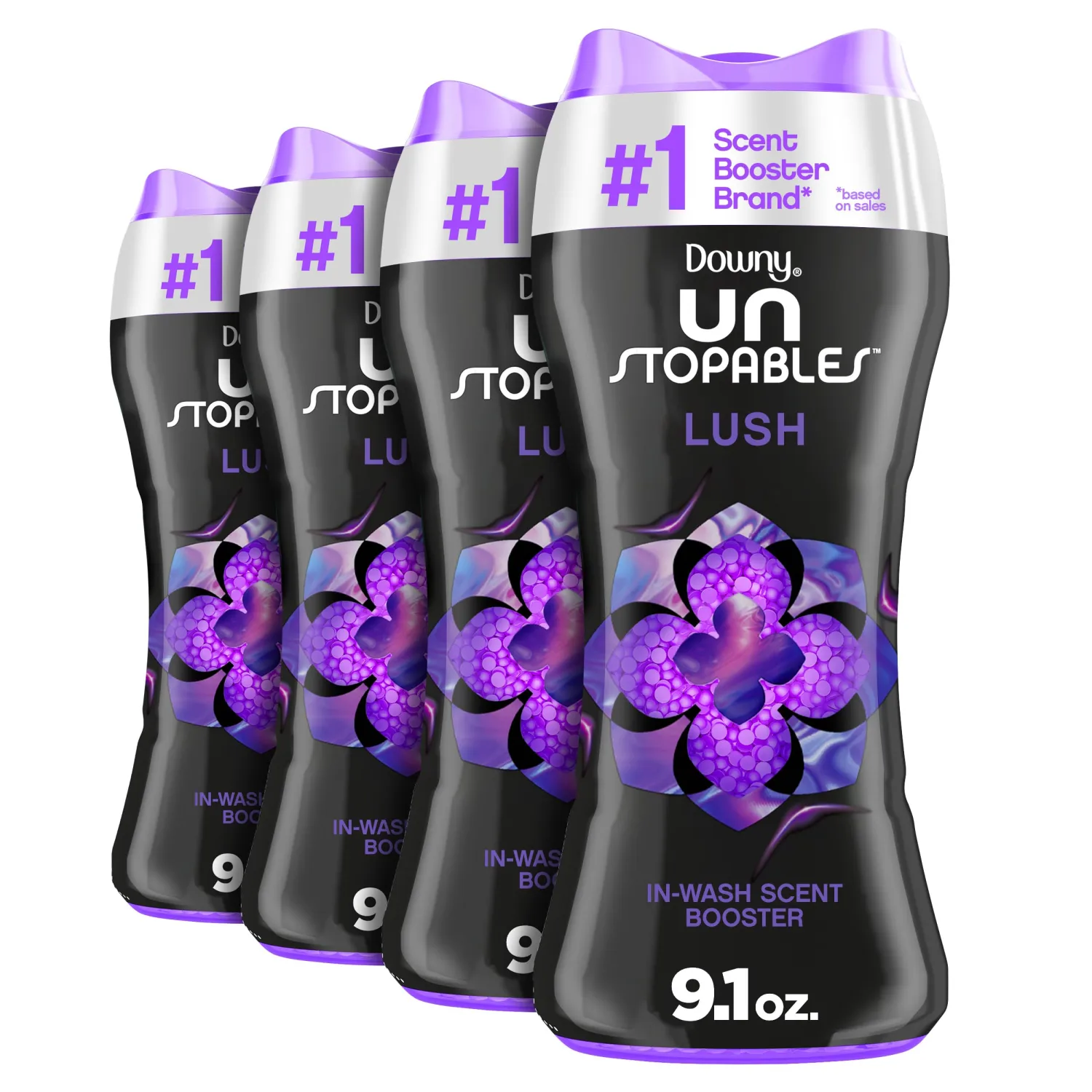 Downy Unstopables Beads Lush, 9.1 Oz (Pack of 4)