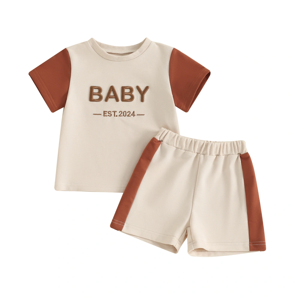 Baby Boys Girls Summer Outfits Letter Embroidered T-Shirts Shorts