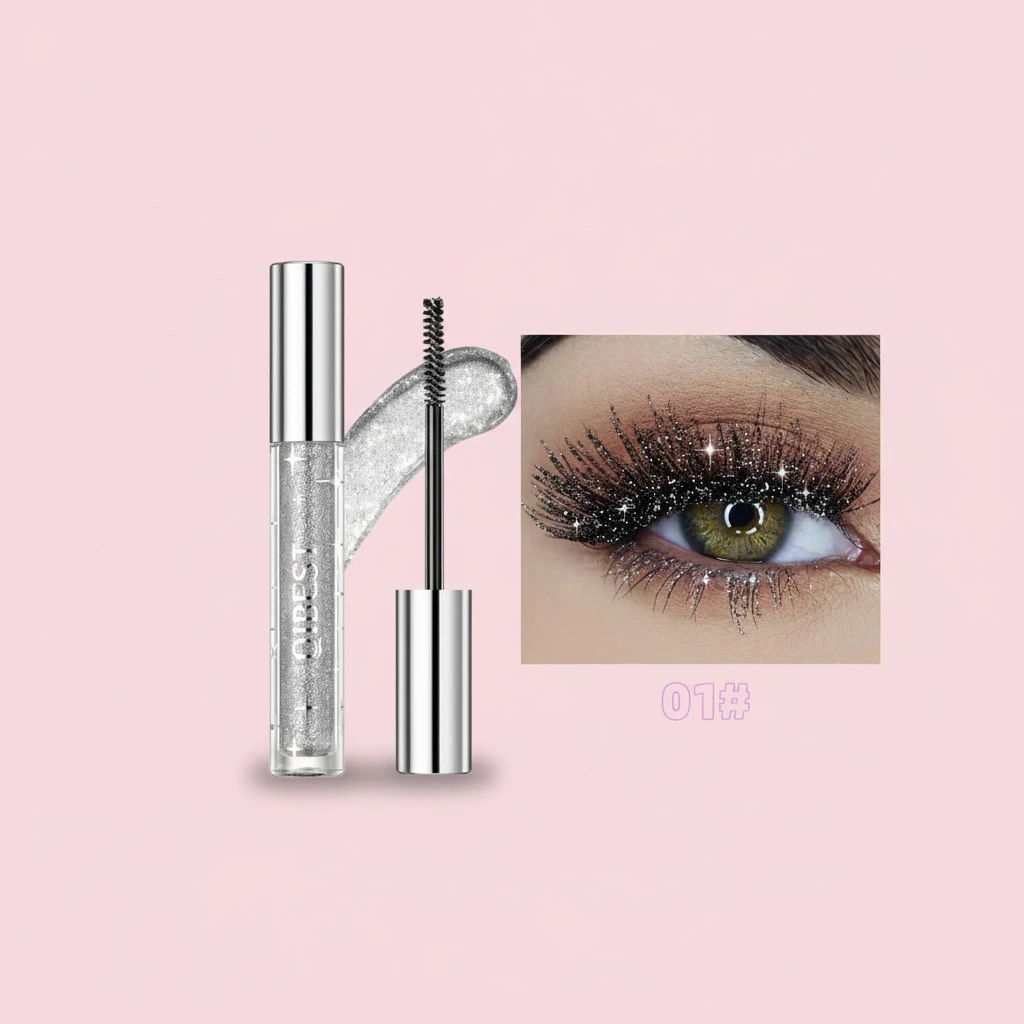 Waterproof Long Lasting Smudge Proof Sparkle Diamond Shining Mascara