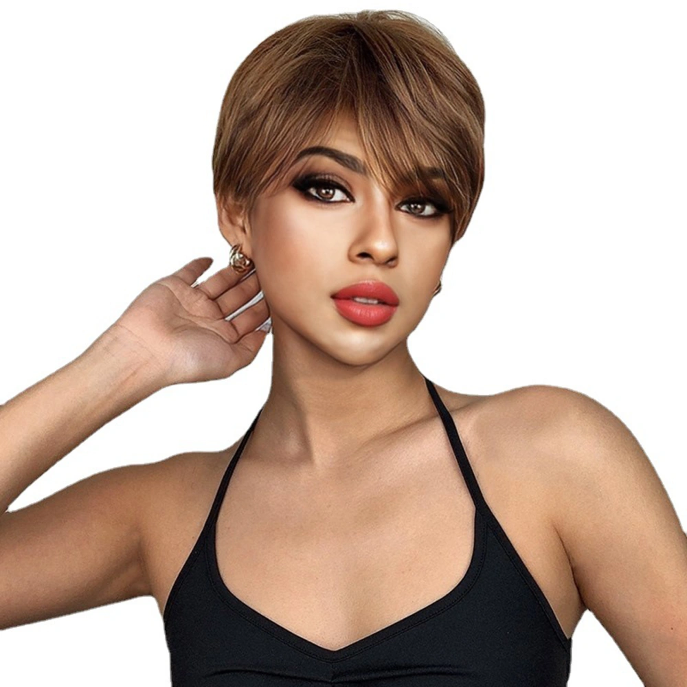 Short Human Hair Wigs for Women Short Straight Bob Wig with Bangs  