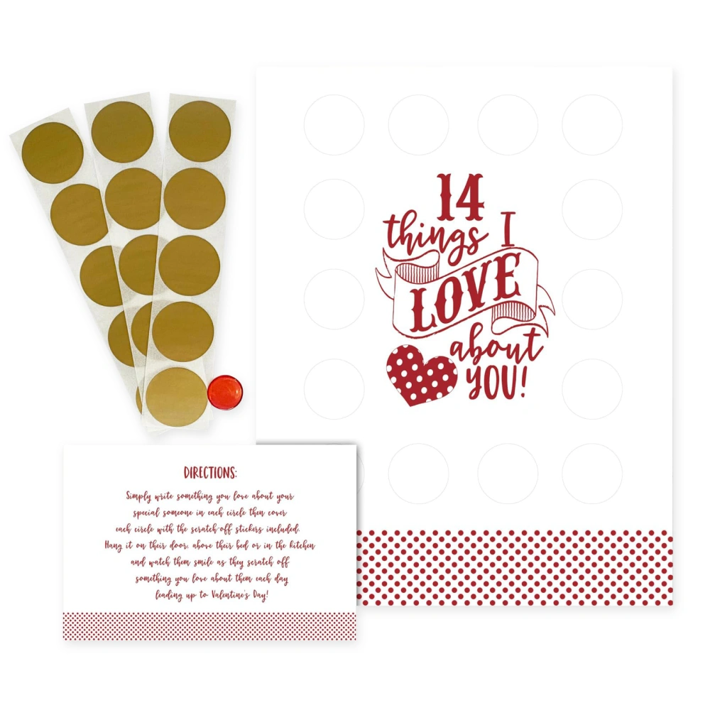 Valentine's Day Advent Calendar 14 Things I Love About You Scratch Off