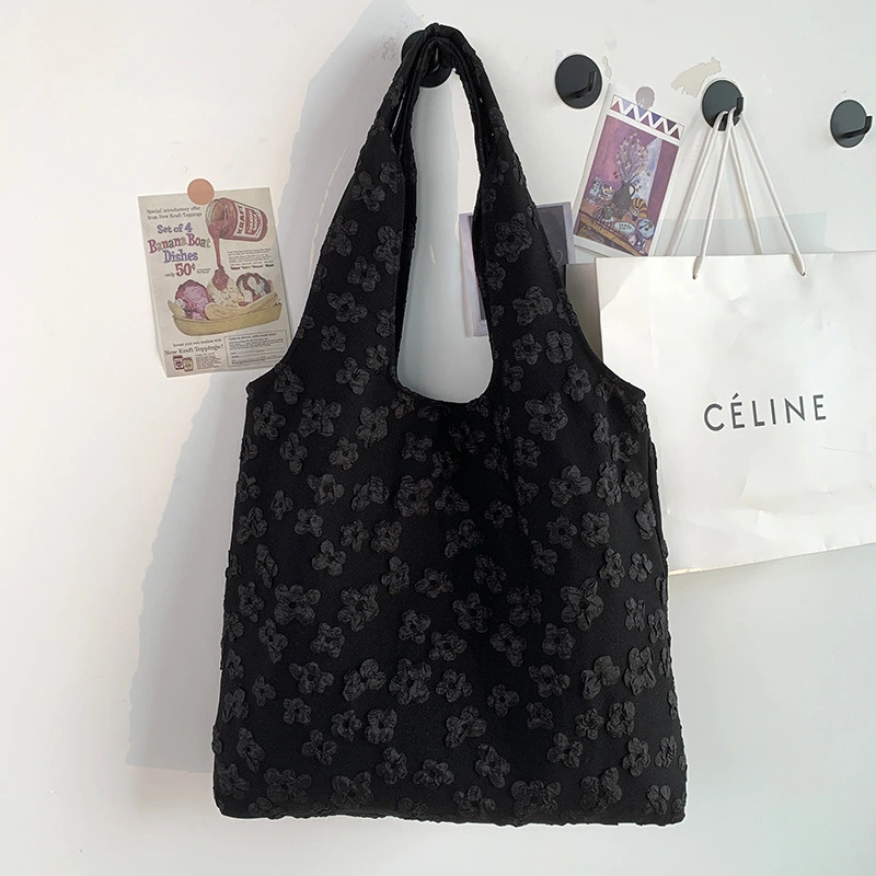 Women Shoulder Bag, Large Capacity Flower Handbag Soft Totes