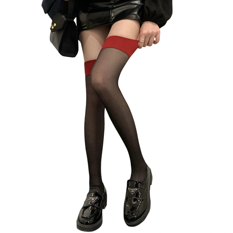 Women Thigh High Stockings Thin See-Through Over Knee Socks Tights