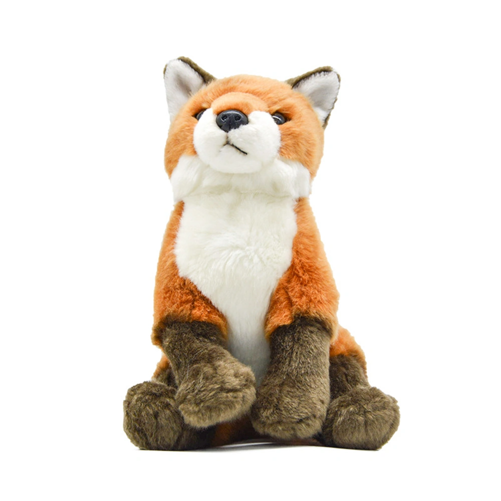 Plush Doll Sitting / Lying Position Contrast Cartoon Fox Plush Toy