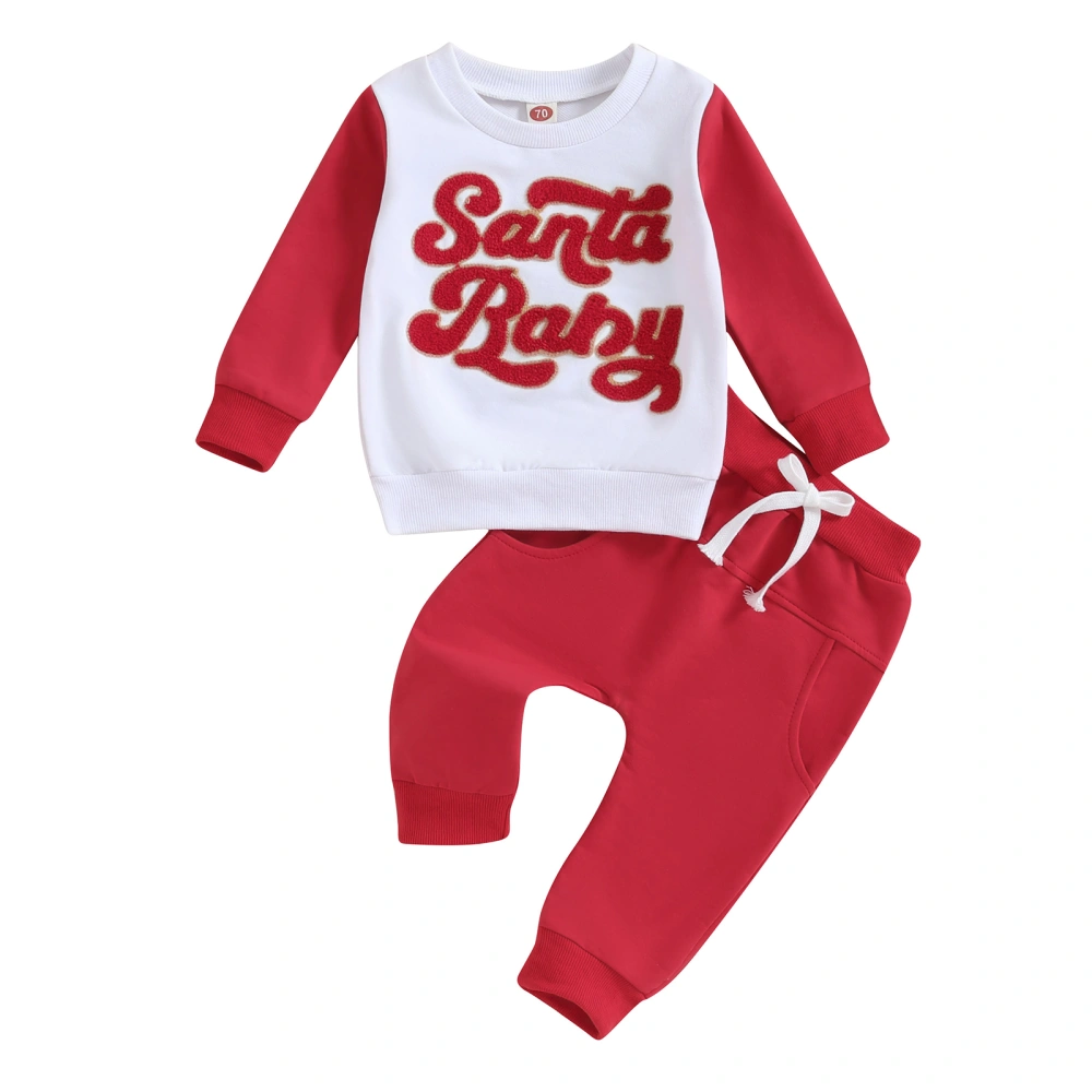 Boys Long Sleeve Letter Print Sweatshirt Solid Color Pants Sets  