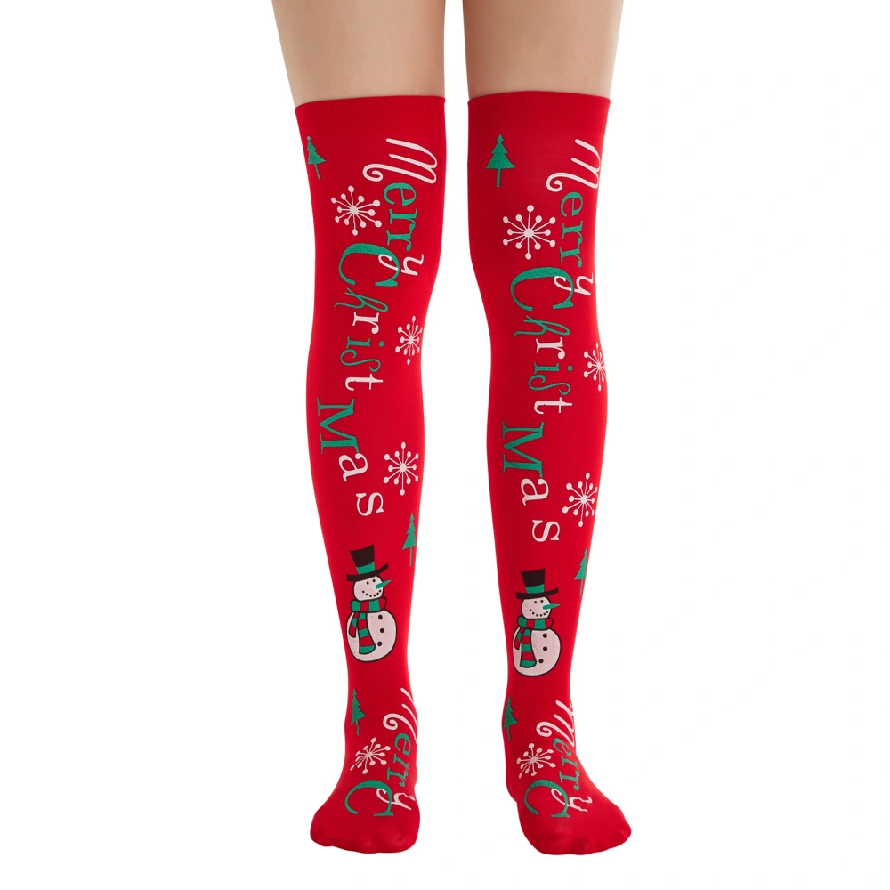 Women Christmas Thigh-high Socks, Soft Winter Stay-up Stockings