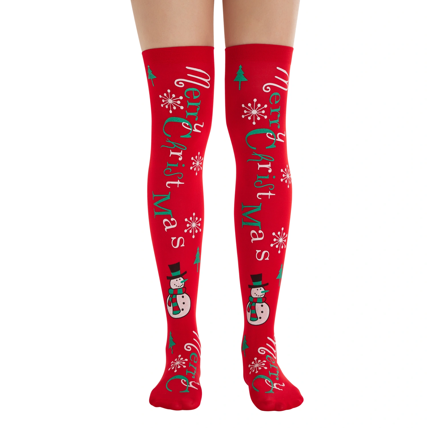 Women Christmas Thigh-high Socks, Soft Winter Stay-up Stockings