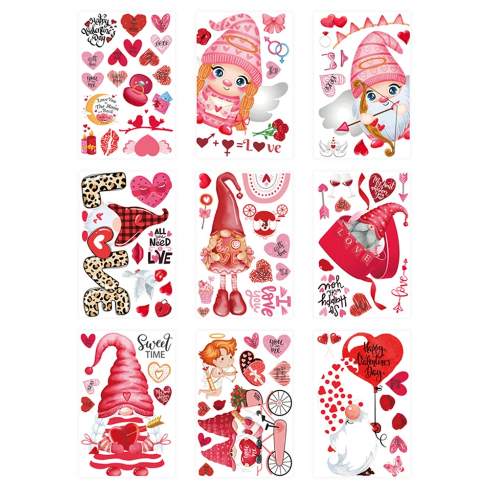 Valentine's Day Sticker 89Pcs Heart Lip Couple Print Dwarf Sticker 