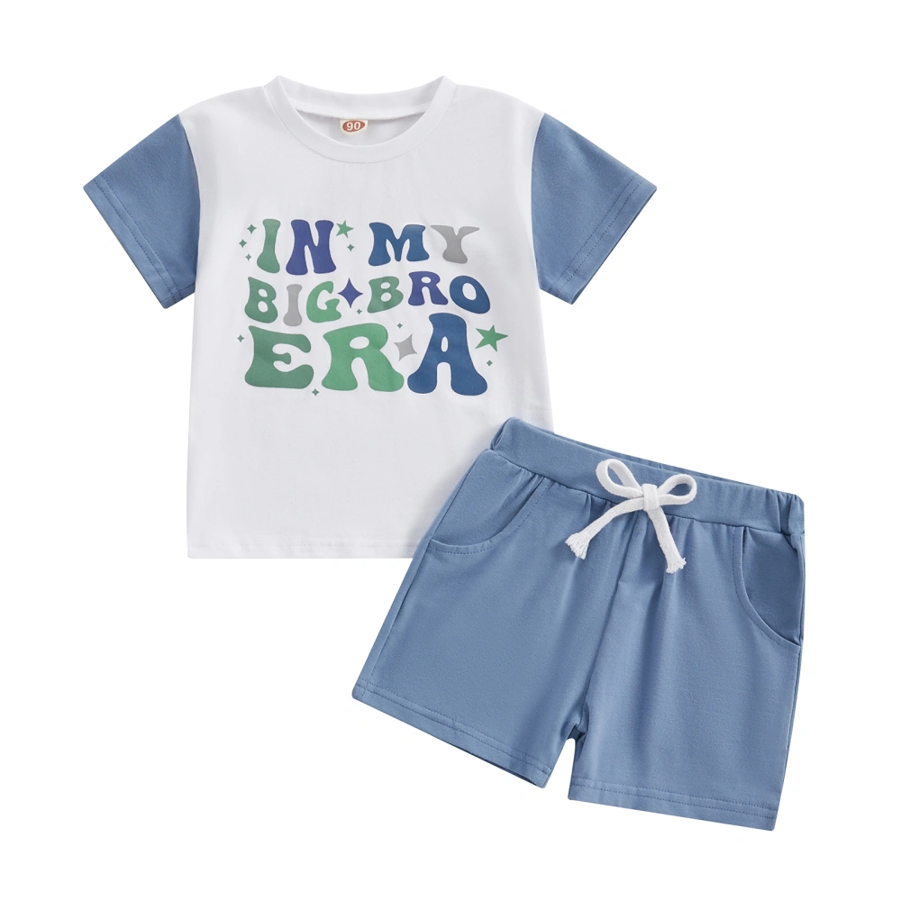 Baby 2Pcs Summer Outfit Short Sleeve Star Letter Print Tops and Shorts