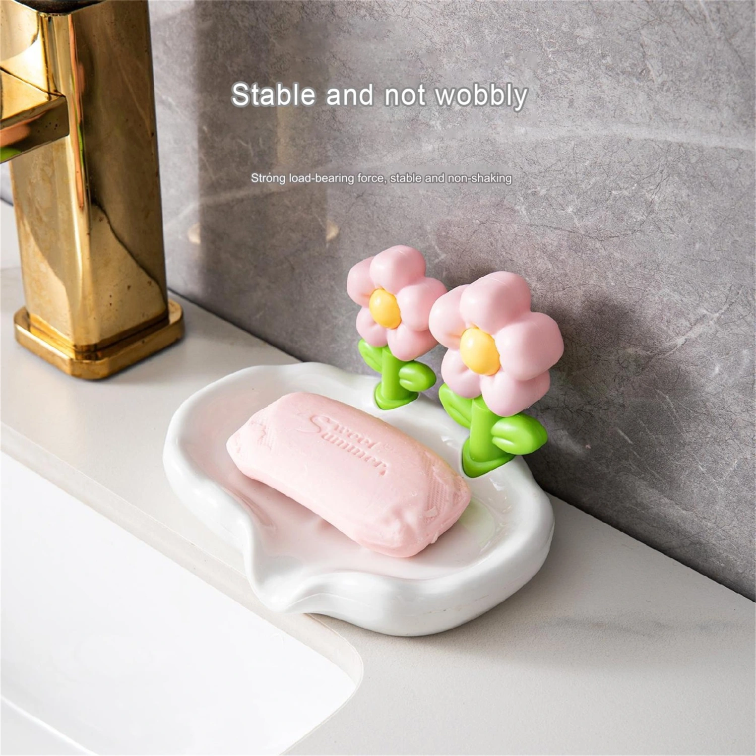 Lovely Flower Soap Holder Plastic Soap Dish Self Draining Soap Holder
