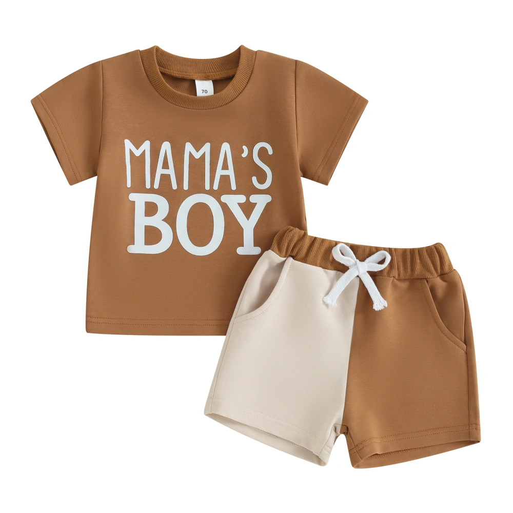 Baby Boy Summer Outfits Short Sleeve T-Shirt + Contrast Color Shorts