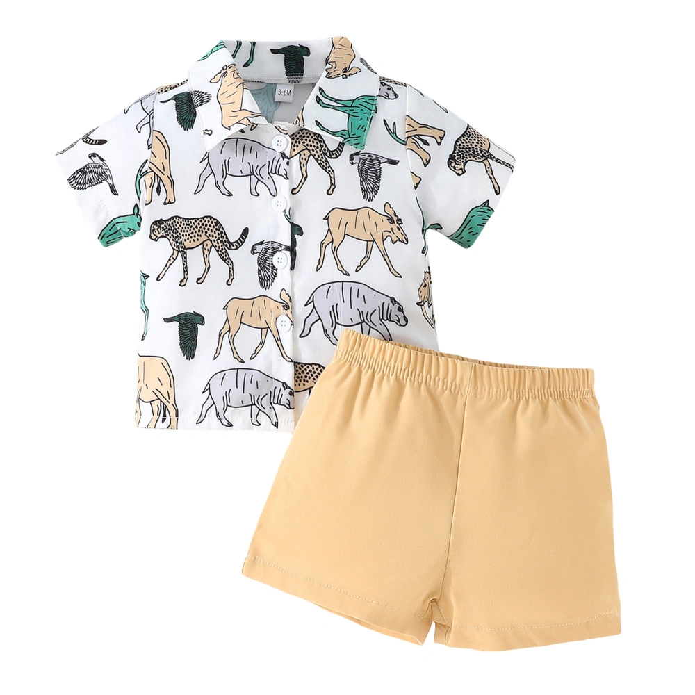 Boys Summer Set, Short Sleeve Button Down Tops + Elastic Waist Shorts 