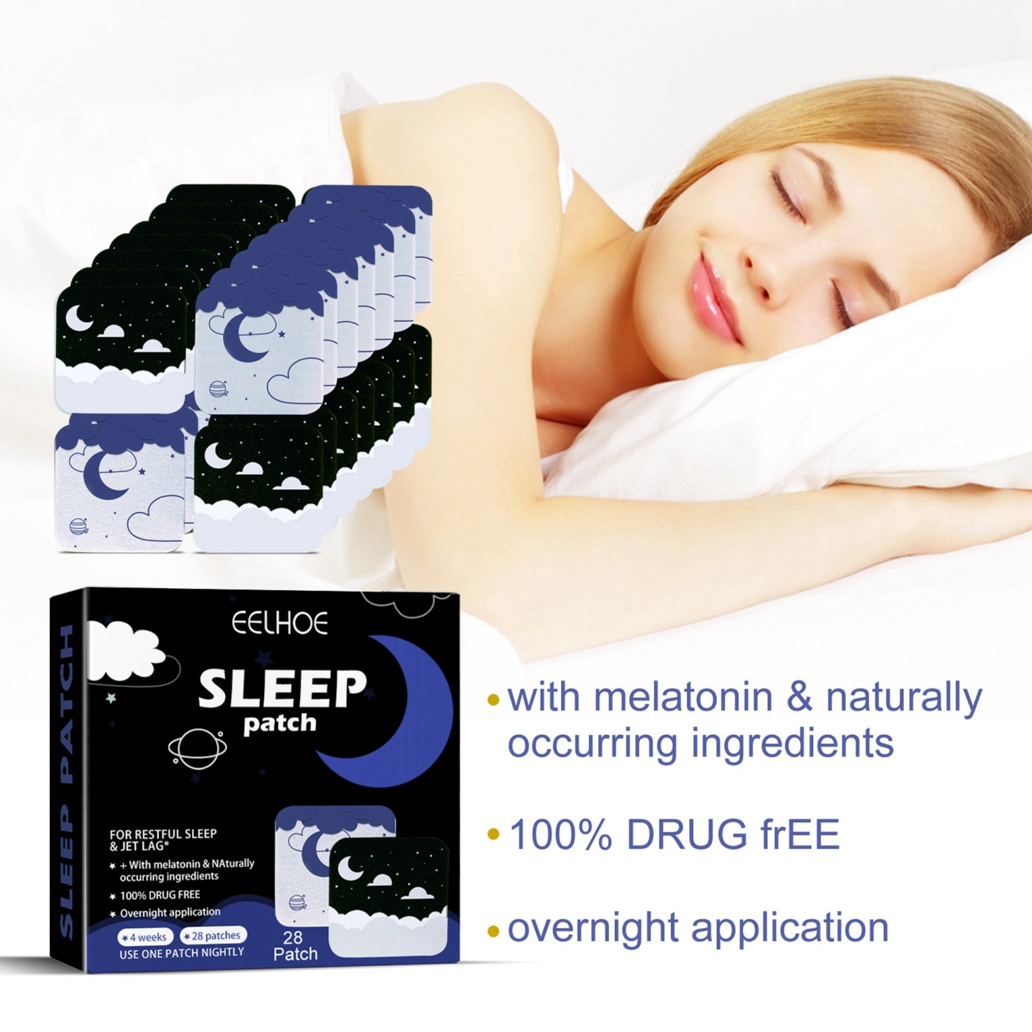 28pcs Sleep Patches, Extra Strength Sleep Support Calm Insomnia Patch