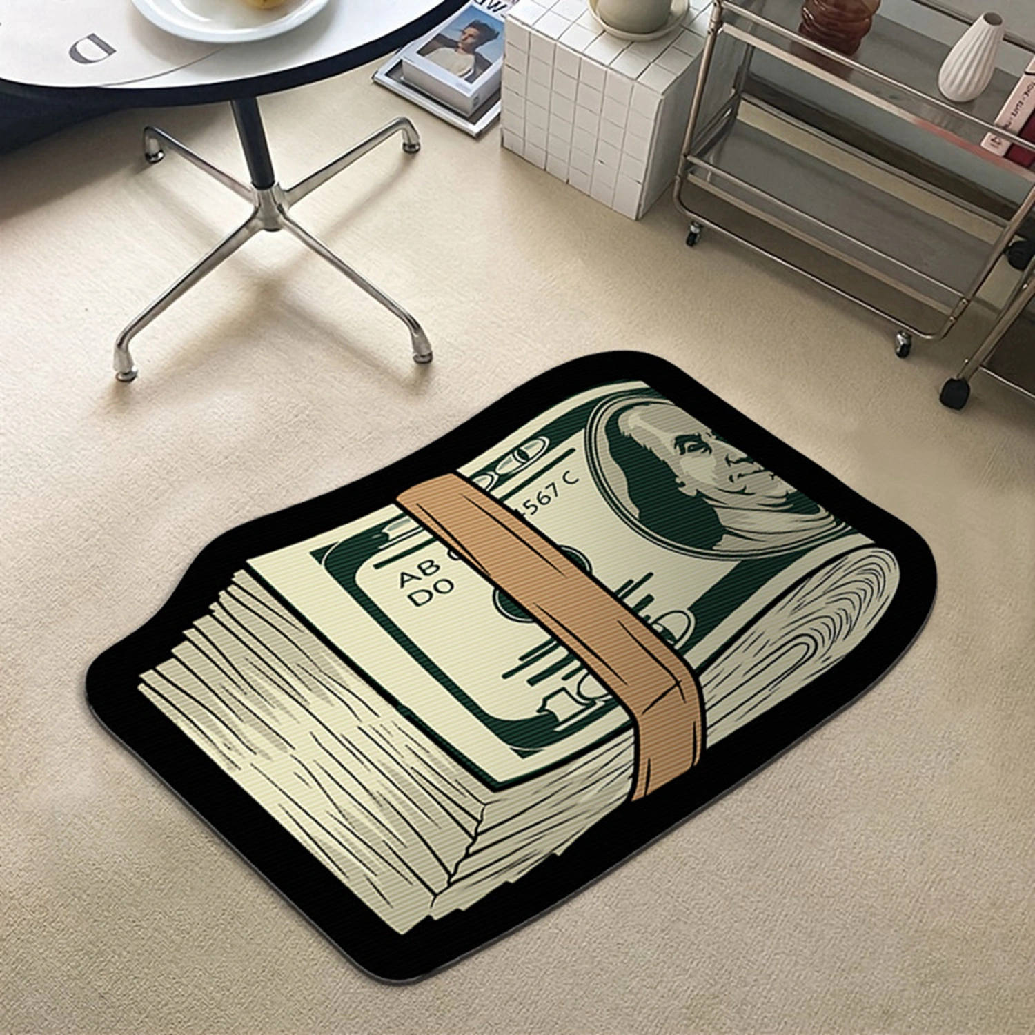 Dollar Floor Mat, Ultra-soft Area Rug Decorative Bedside Carpet