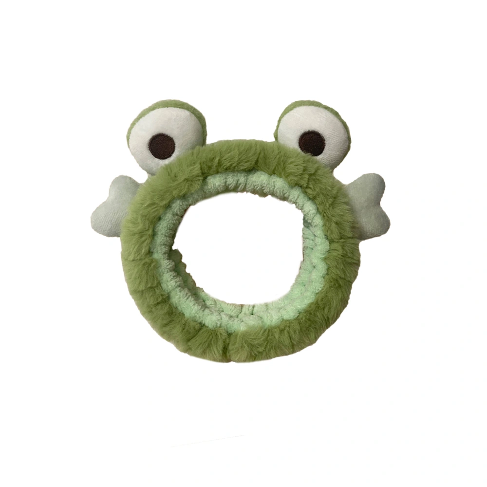 Cute Cartoon Frog Makeup Headband Plush Face Washing Hair Bands