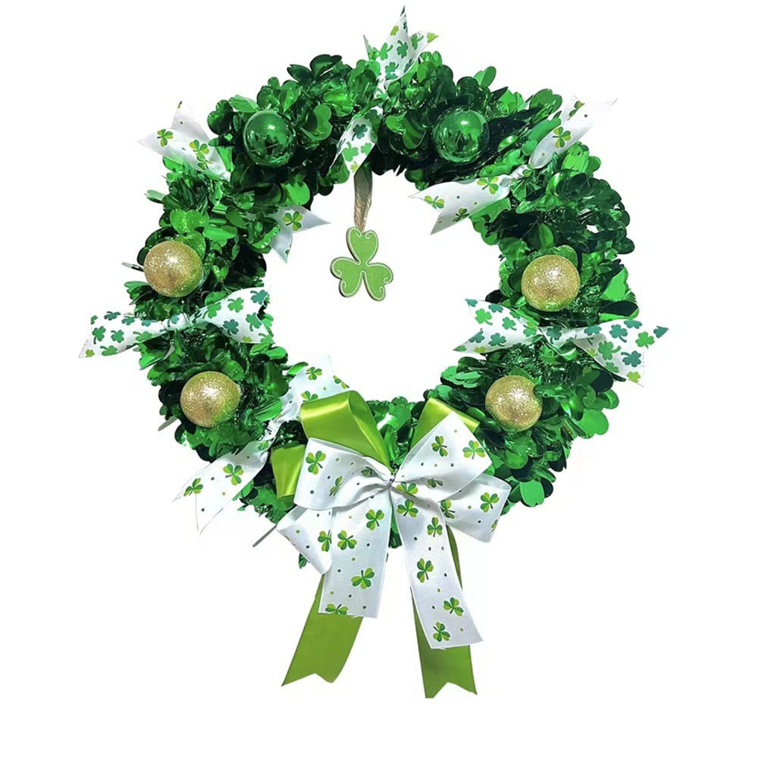 Holiday Wreath, Artificial Shamrock Garland Home Decor Party Favor