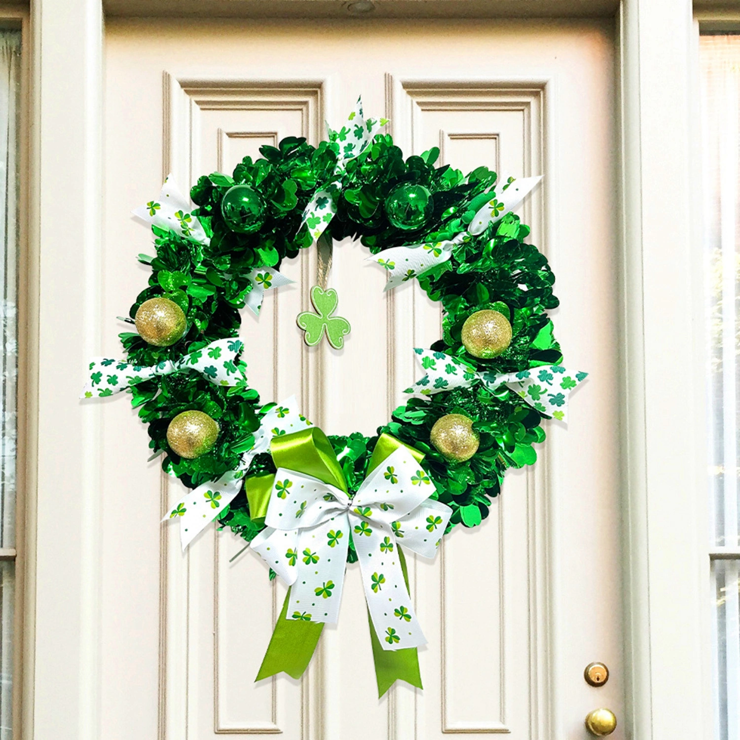 Holiday Wreath, Artificial Shamrock Garland Home Decor Party Favor