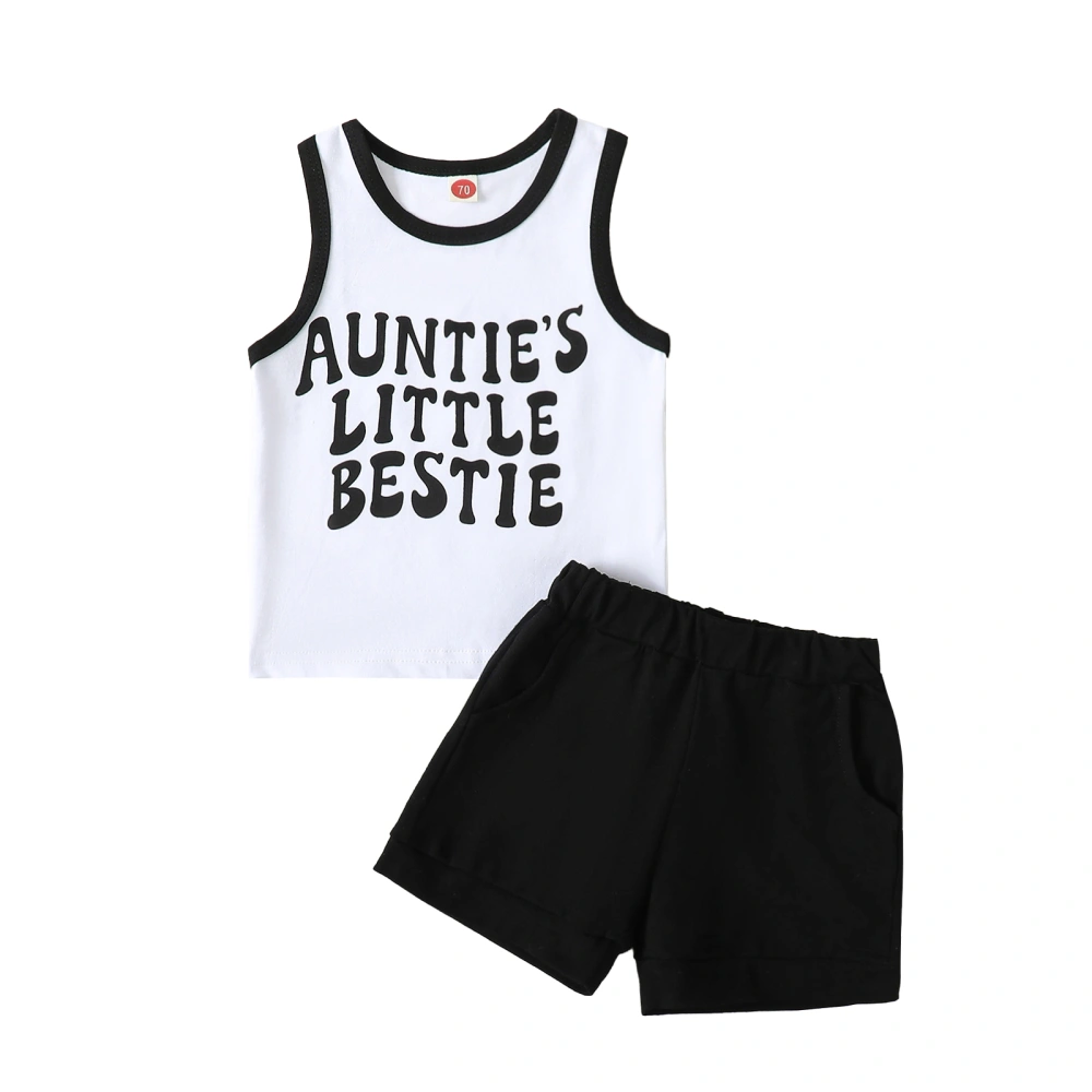 Baby Boy 2 Piece Outfits Letter Print Sleeveless Tank Tops and Shorts