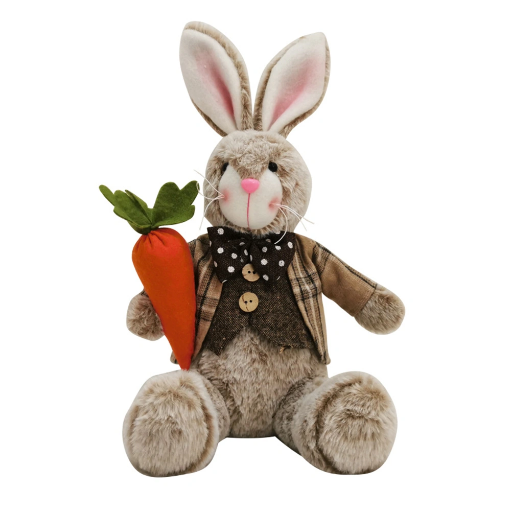 Easter Bunny Decorations Cute Plush Rabbit Ornaments Figurines