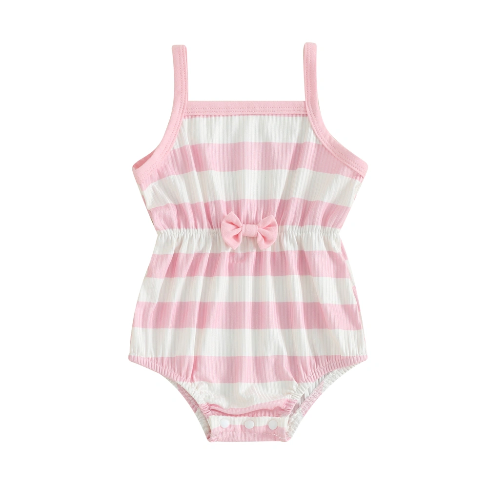 Baby Girl Summer Romper Cute Contrast Color Sleeveless Bodysuit