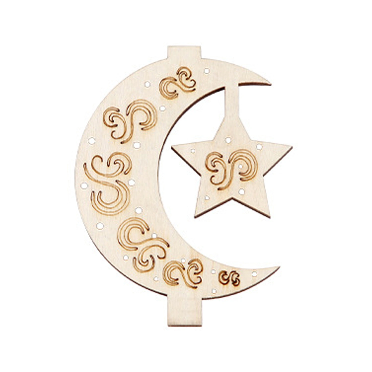Wooden Eid Ramadan Candle Holder with LED Candle Lights Candle Holder