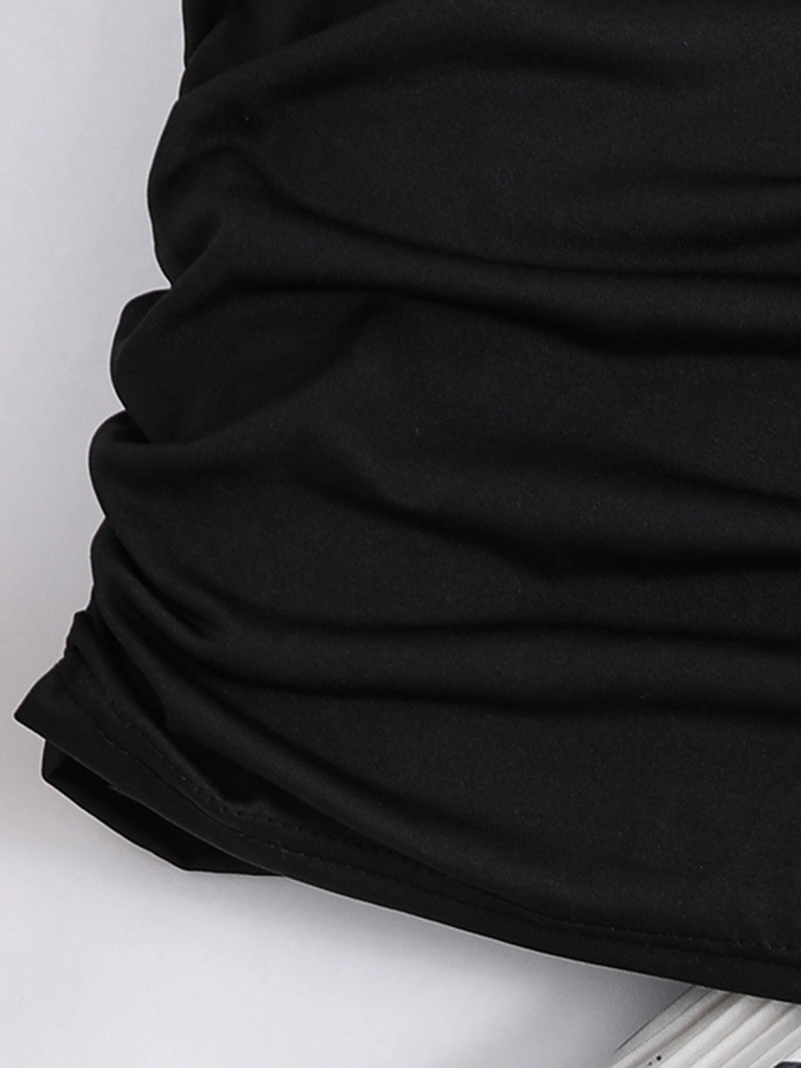 Girls Skirt Outfits Black Camisole Abstract Pattern Print Skirt