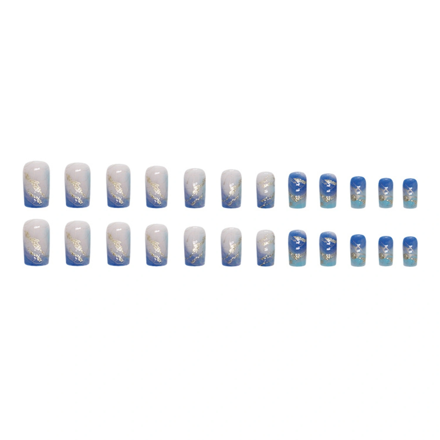 Press on Nail Medium Fake Nails Tips Full Cover Reusable Manicure