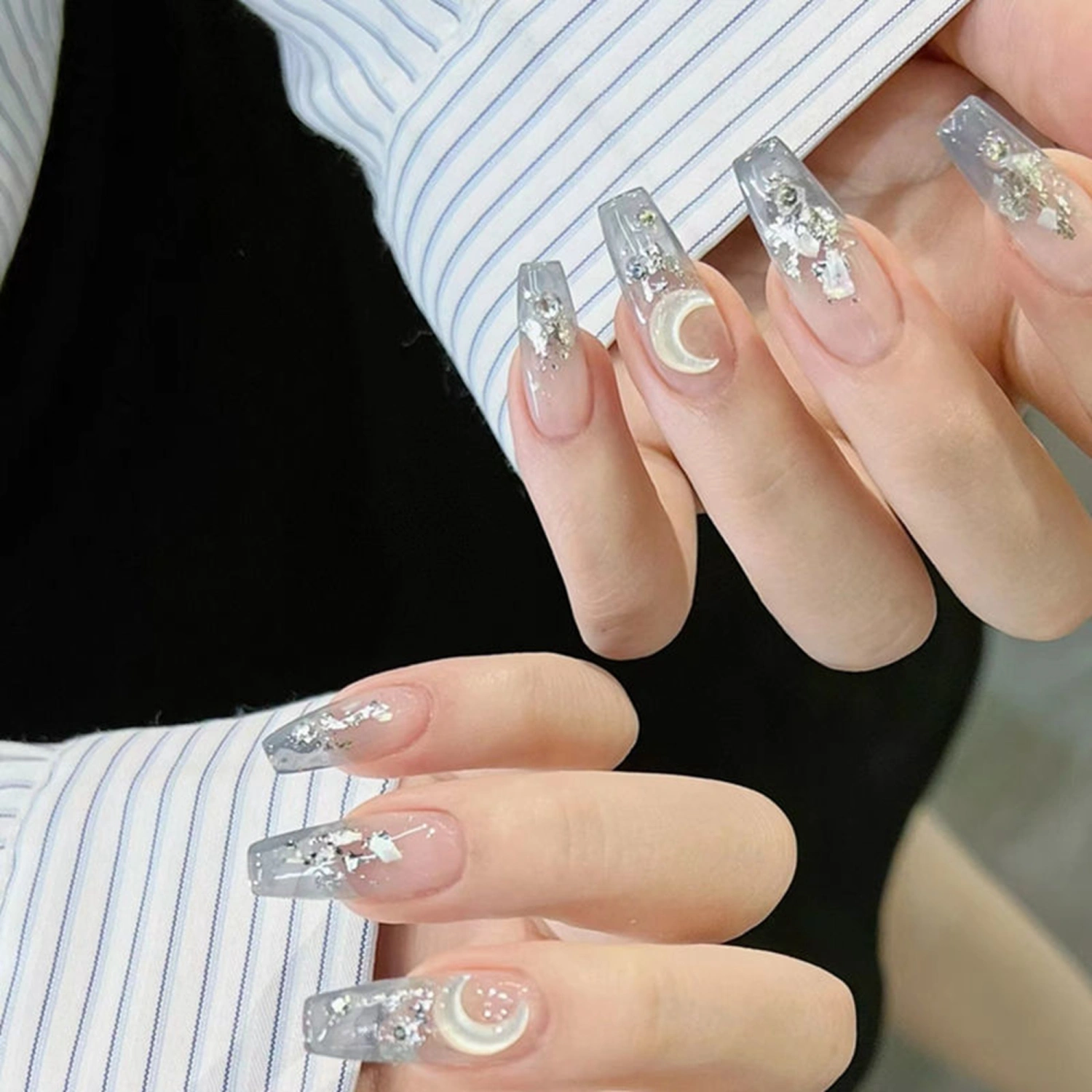 Bling Coffin Press on Nails Fake Nails Tips Full Cover False Nails