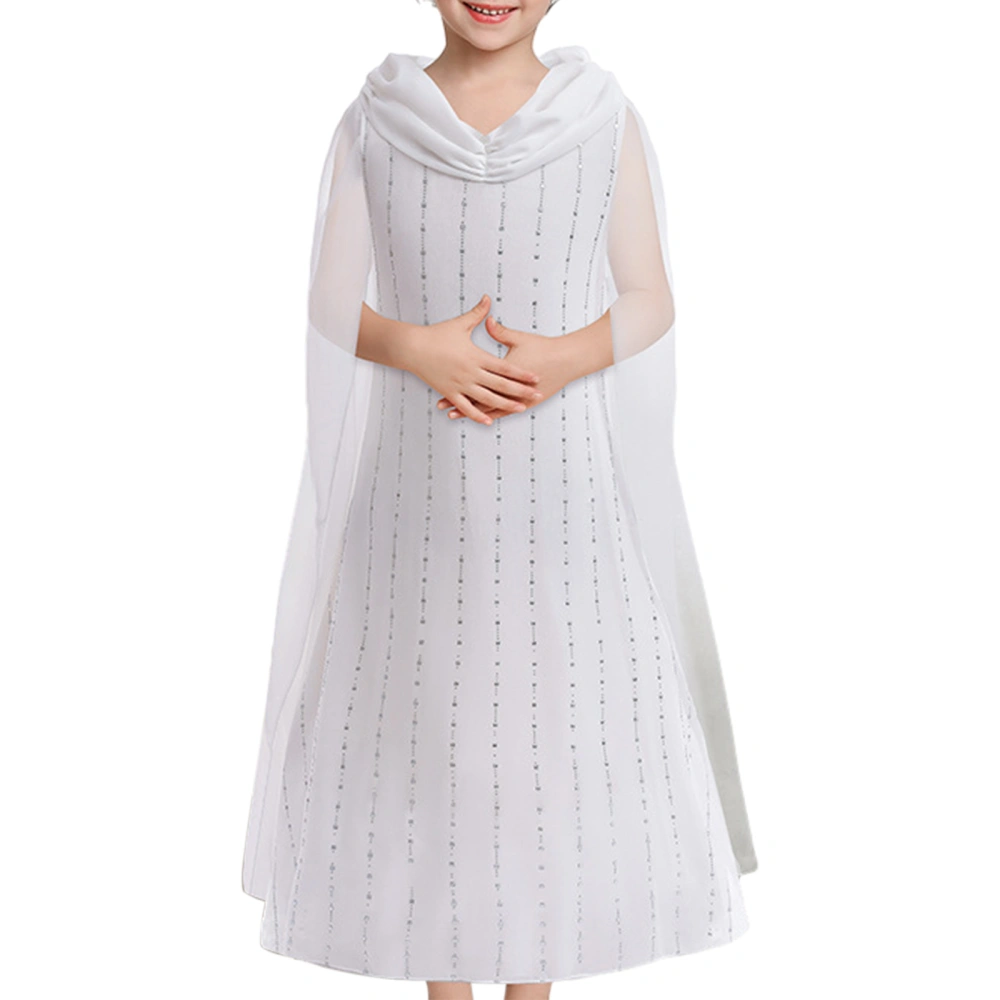 Kids Girls Queen Costumes Rhinestone Long Sleeve Princess Dress