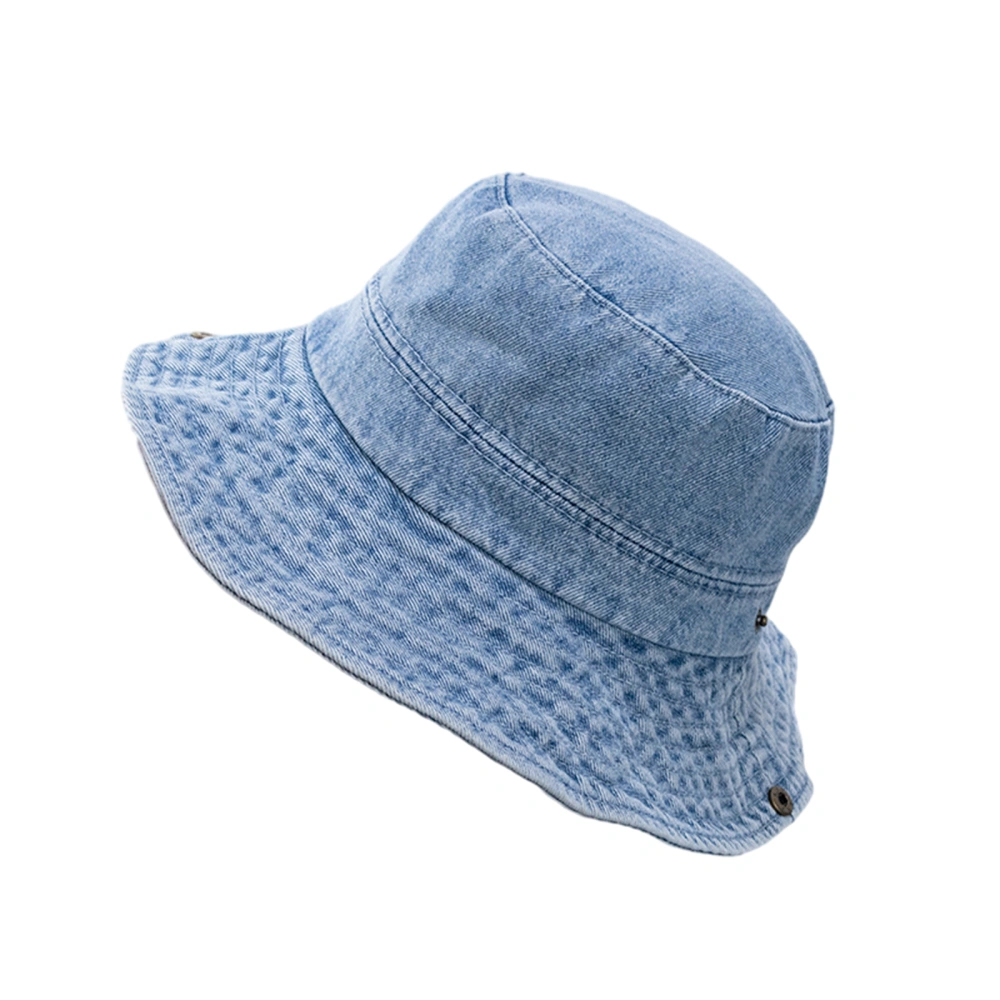 Adult Denim Bucket Hat Sun Protection Hat Wide Brim Fisherman Cap