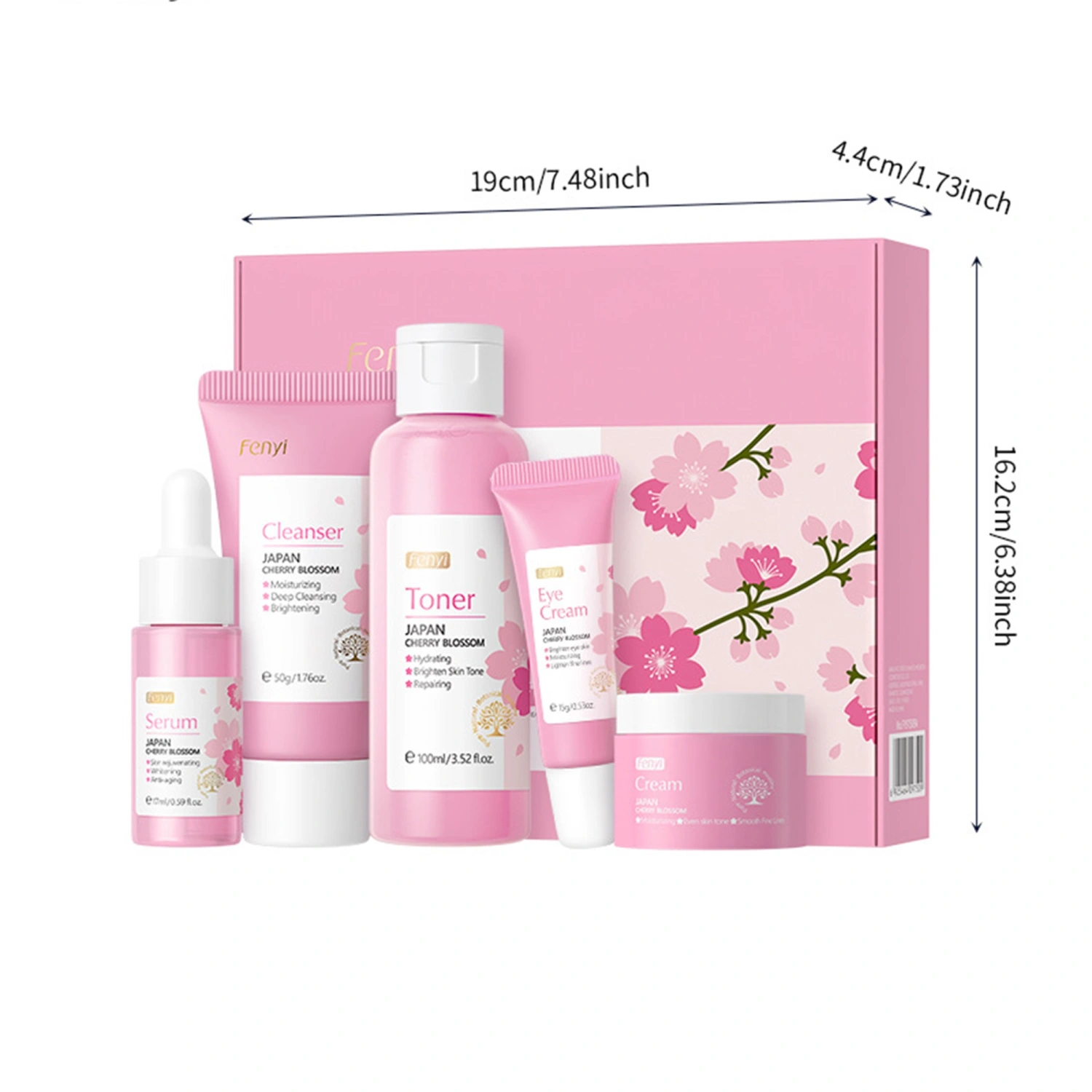 5Pcs Daily Skin Care Sets & Kits for Women, Cleanser, Toner, Cream