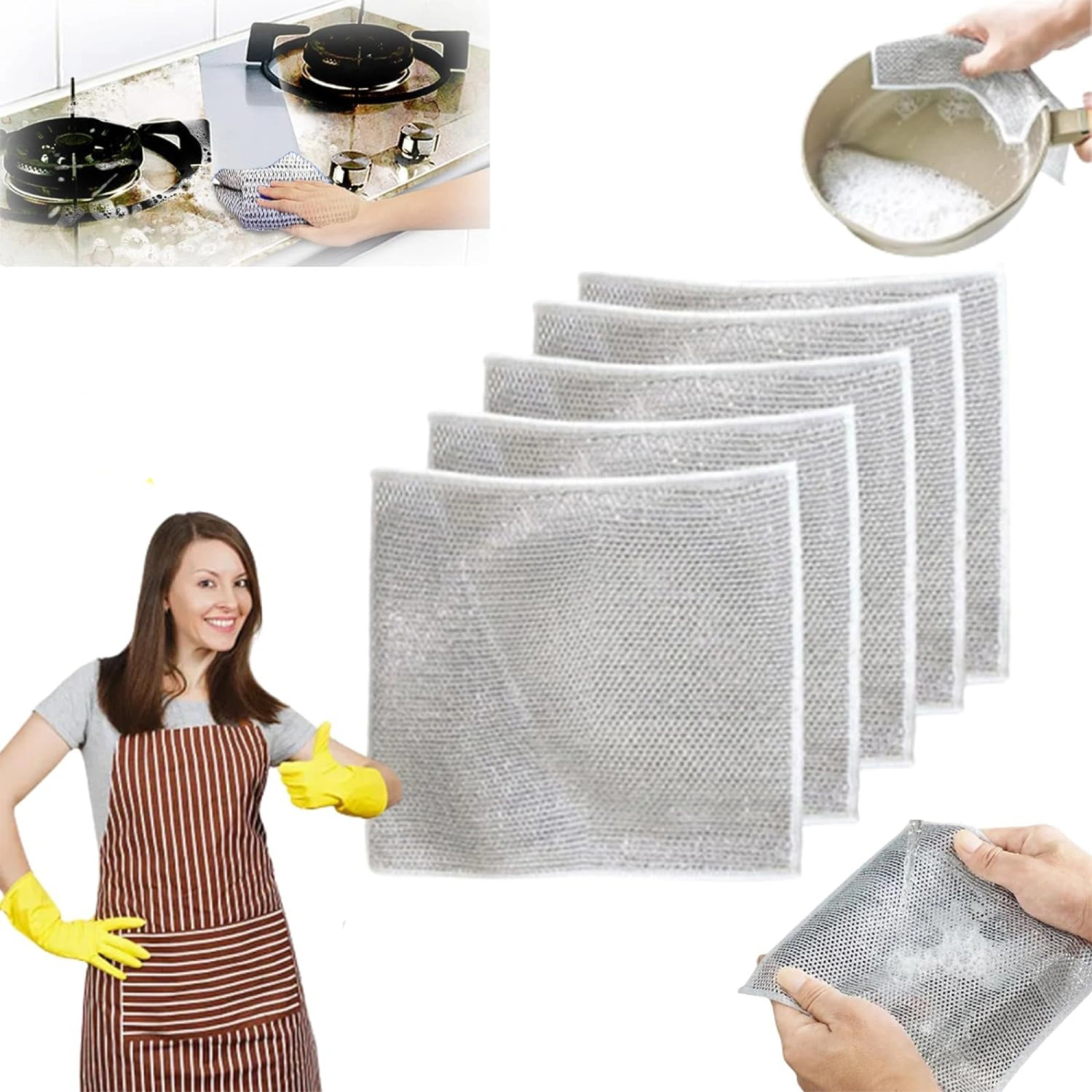 Multifunctional Non-Scratch Wire Dishcloth Wire Dishwashing Rag
